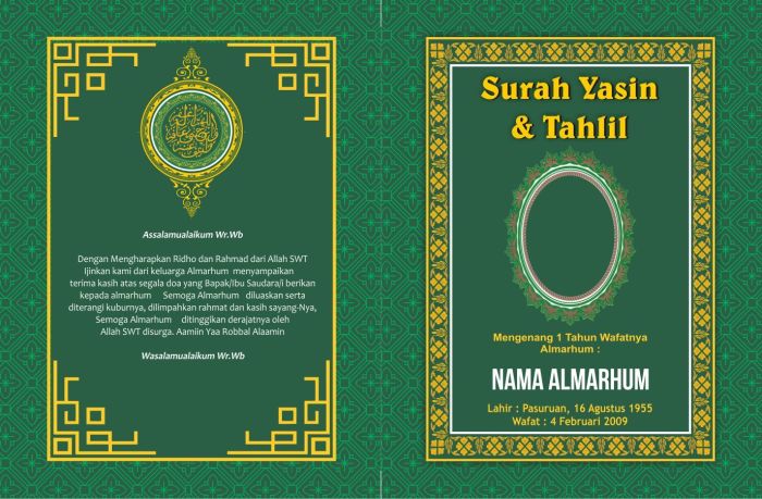 Contoh desain cover buku yasin