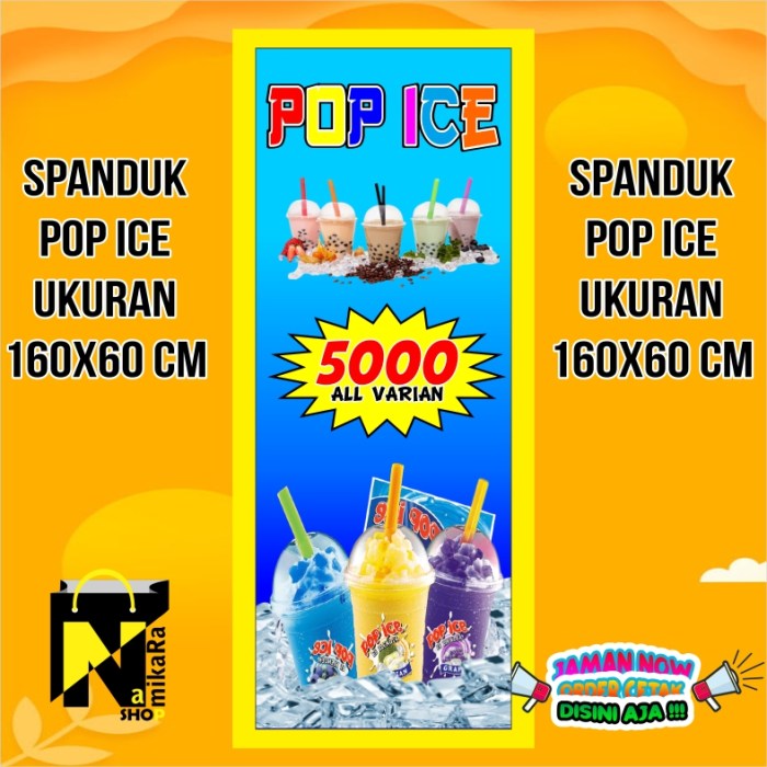 Contoh desain spanduk pop ice