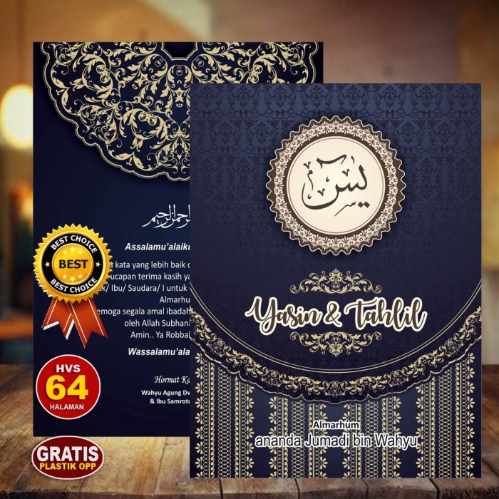 Contoh desain cover buku yasin