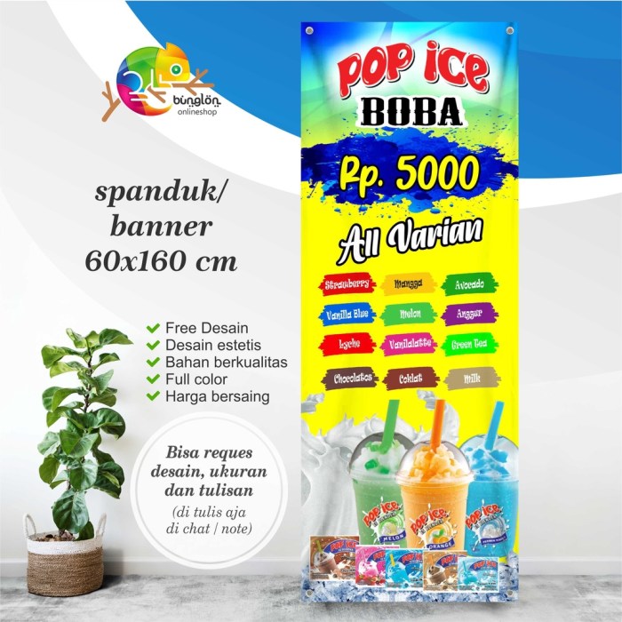 Contoh desain spanduk pop ice